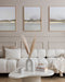 Linee Astratte Crema Reale Oro Set Di 3 Poster 50x70cm